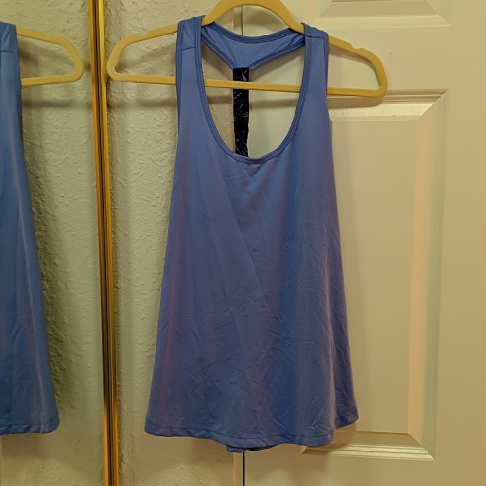 Blue athletic work out tank top